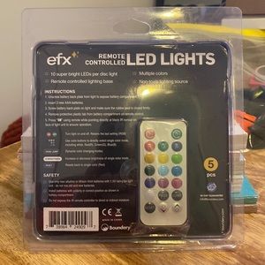 Boundery EFX Remote Controlled Set of 4 Colored Led Lights NEW with Remote.
